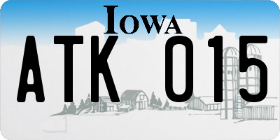 IA license plate ATK015