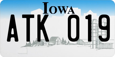 IA license plate ATK019