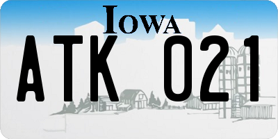 IA license plate ATK021