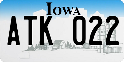 IA license plate ATK022
