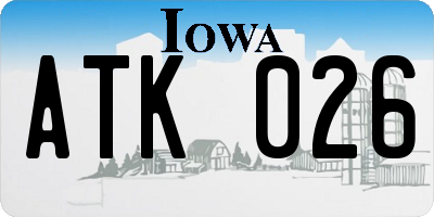 IA license plate ATK026