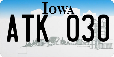 IA license plate ATK030