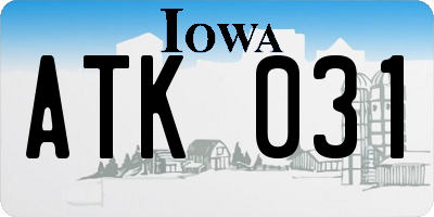 IA license plate ATK031