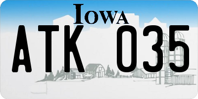 IA license plate ATK035