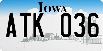 IA license plate ATK036