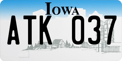 IA license plate ATK037