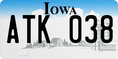 IA license plate ATK038