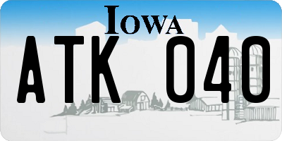 IA license plate ATK040