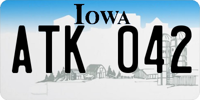 IA license plate ATK042