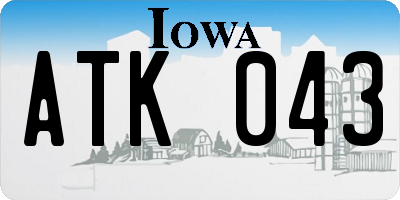 IA license plate ATK043