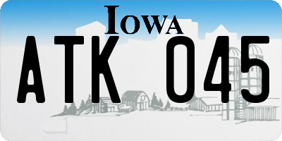 IA license plate ATK045