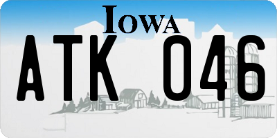 IA license plate ATK046