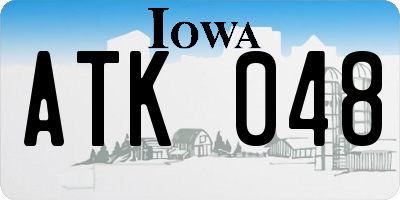 IA license plate ATK048