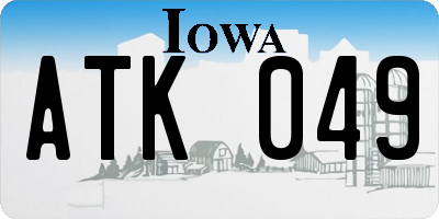 IA license plate ATK049