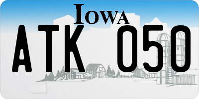 IA license plate ATK050