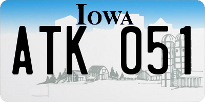 IA license plate ATK051