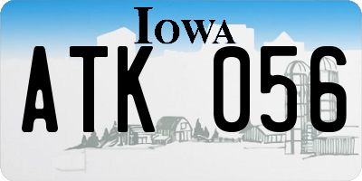 IA license plate ATK056