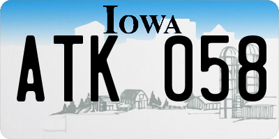 IA license plate ATK058