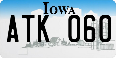 IA license plate ATK060