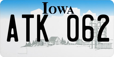 IA license plate ATK062
