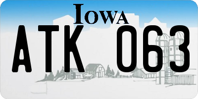 IA license plate ATK063