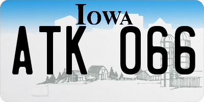 IA license plate ATK066