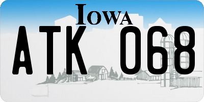 IA license plate ATK068