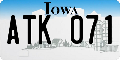 IA license plate ATK071
