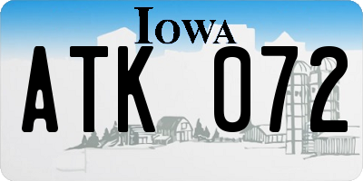 IA license plate ATK072