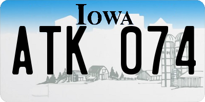 IA license plate ATK074