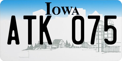 IA license plate ATK075
