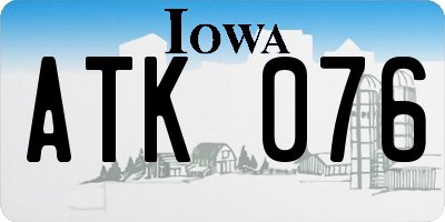 IA license plate ATK076