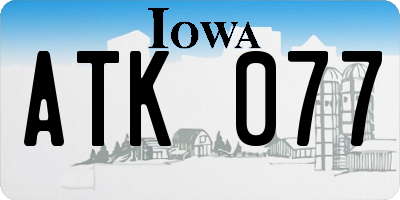 IA license plate ATK077