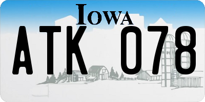 IA license plate ATK078