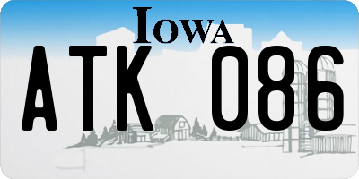 IA license plate ATK086