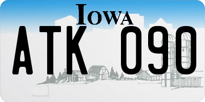 IA license plate ATK090