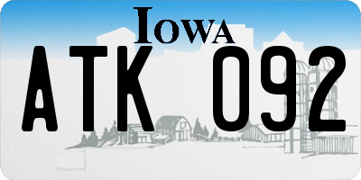 IA license plate ATK092