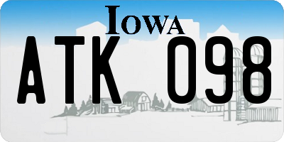 IA license plate ATK098