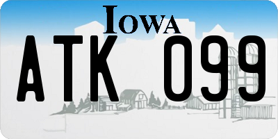 IA license plate ATK099