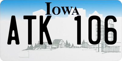IA license plate ATK106