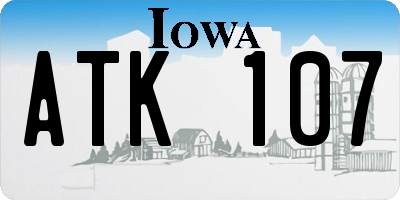 IA license plate ATK107