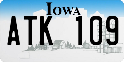 IA license plate ATK109