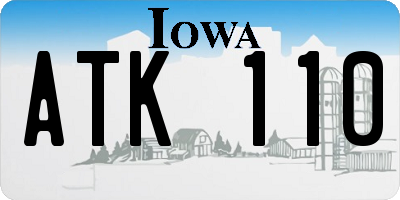 IA license plate ATK110