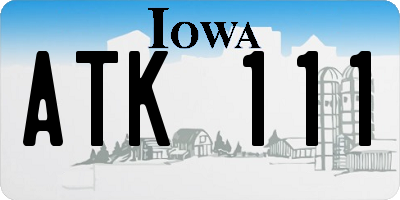 IA license plate ATK111
