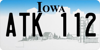 IA license plate ATK112