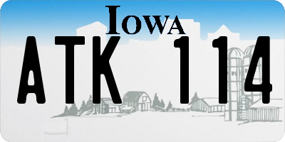 IA license plate ATK114