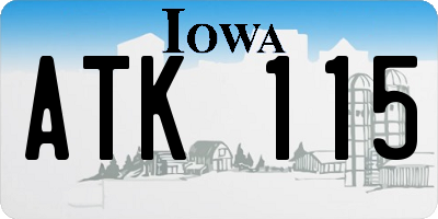 IA license plate ATK115