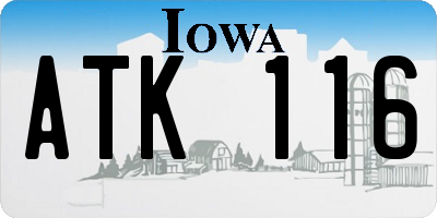 IA license plate ATK116