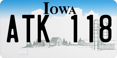 IA license plate ATK118