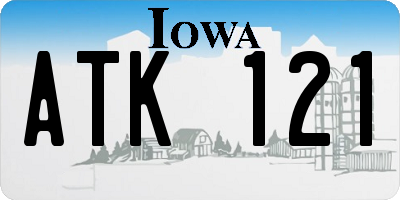 IA license plate ATK121